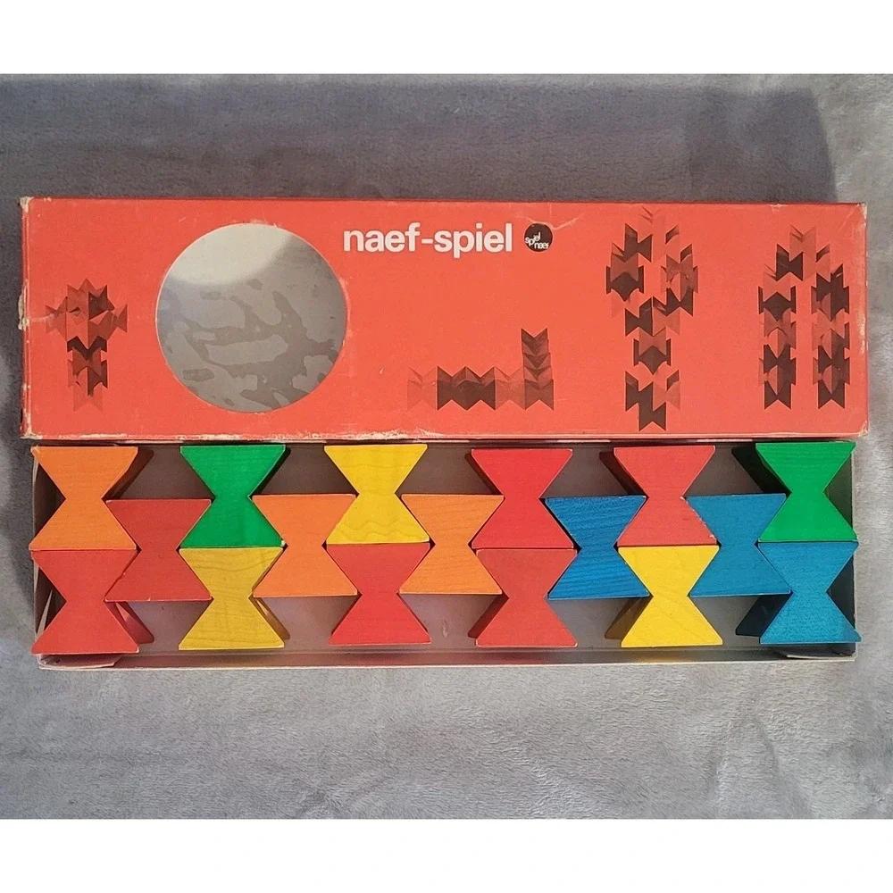 Vintage Naef-Spiel Wooden Blocks Nr 9401 Kurt Naef Switzerland Modular Puzzle